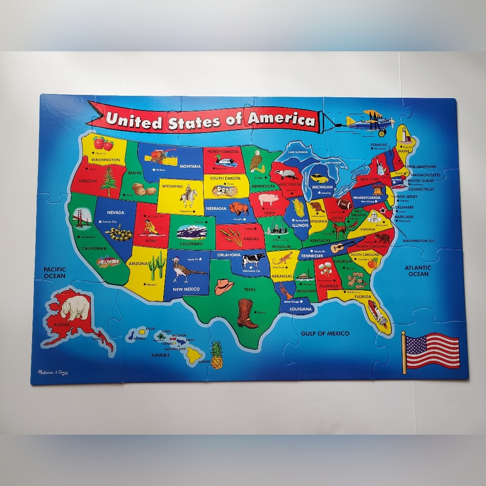 Melissa & Doug 51 Piece Floor Puzzle United States of America